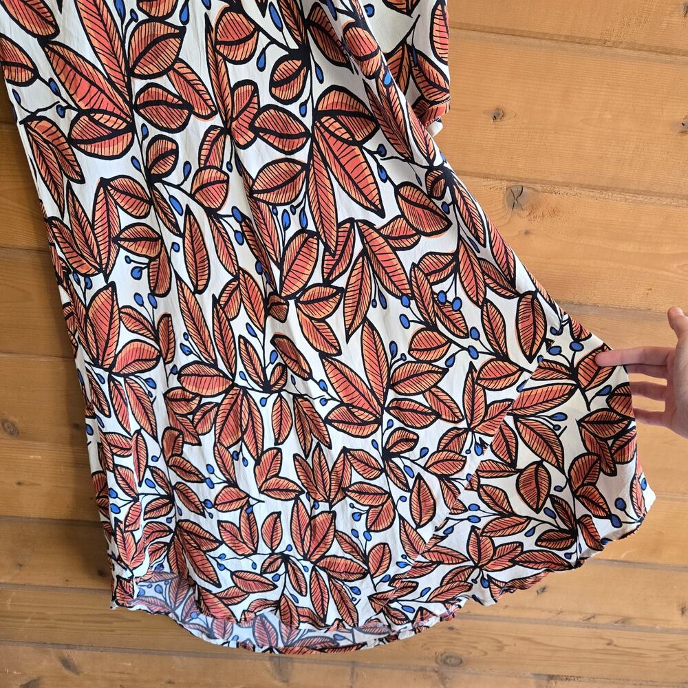 Masai Nora Dress Fall Leaf Whitecap Cottagecore Boho Botanical Preppy Midi Chic - Picture 5 of 6